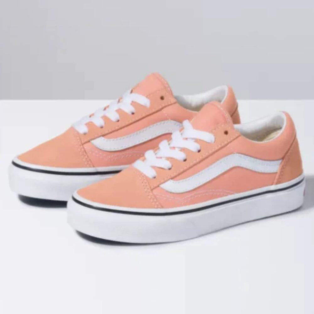Vans Kids Girls Old Skool Sneakers Salmon/True White Size 10.5K NWOB